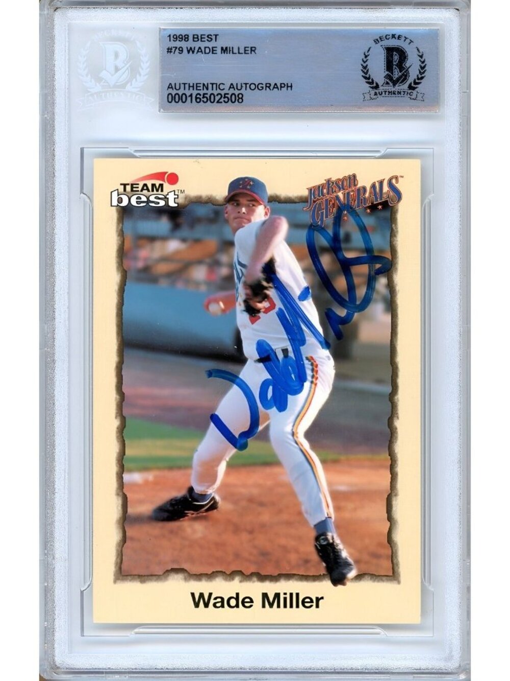 Wade Miller Signed 1998 Team Best #79 Houston Astros BAS Slab Auto MLB Prospect